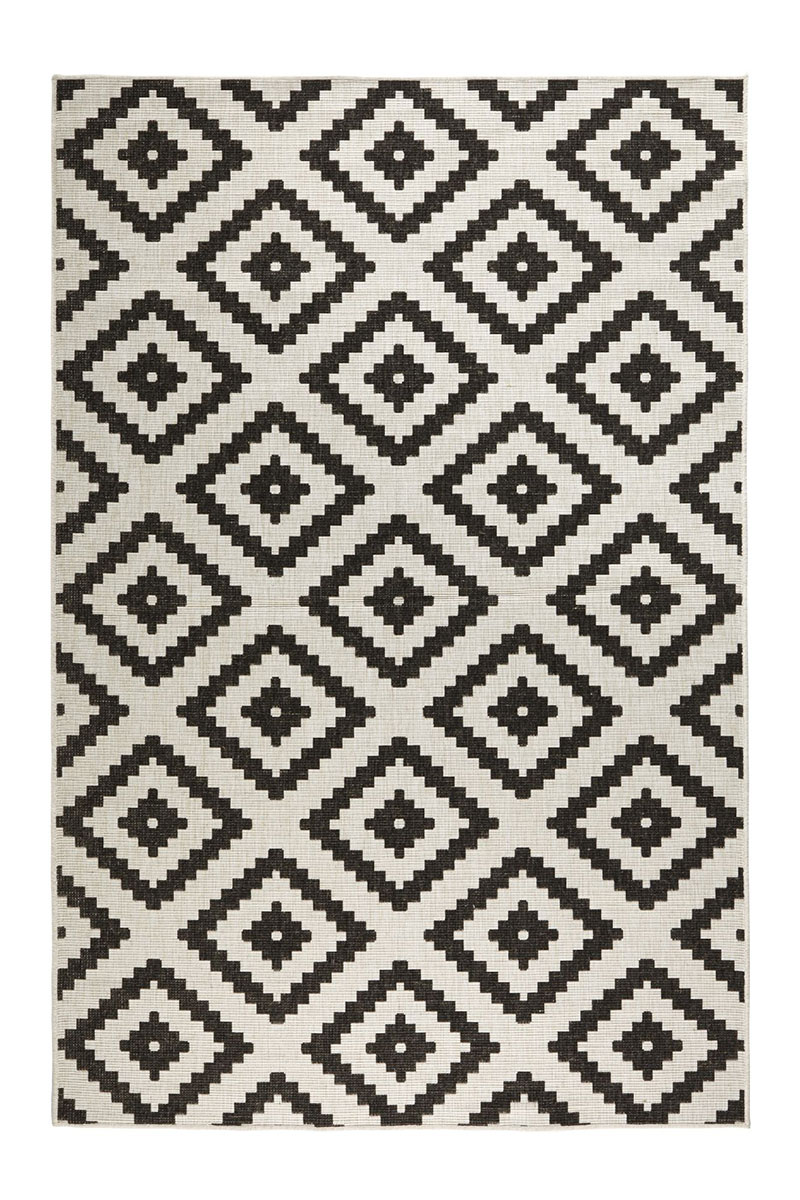 Kusový koberec Northrugs Twin 103129 Black Cream 160x230 cm