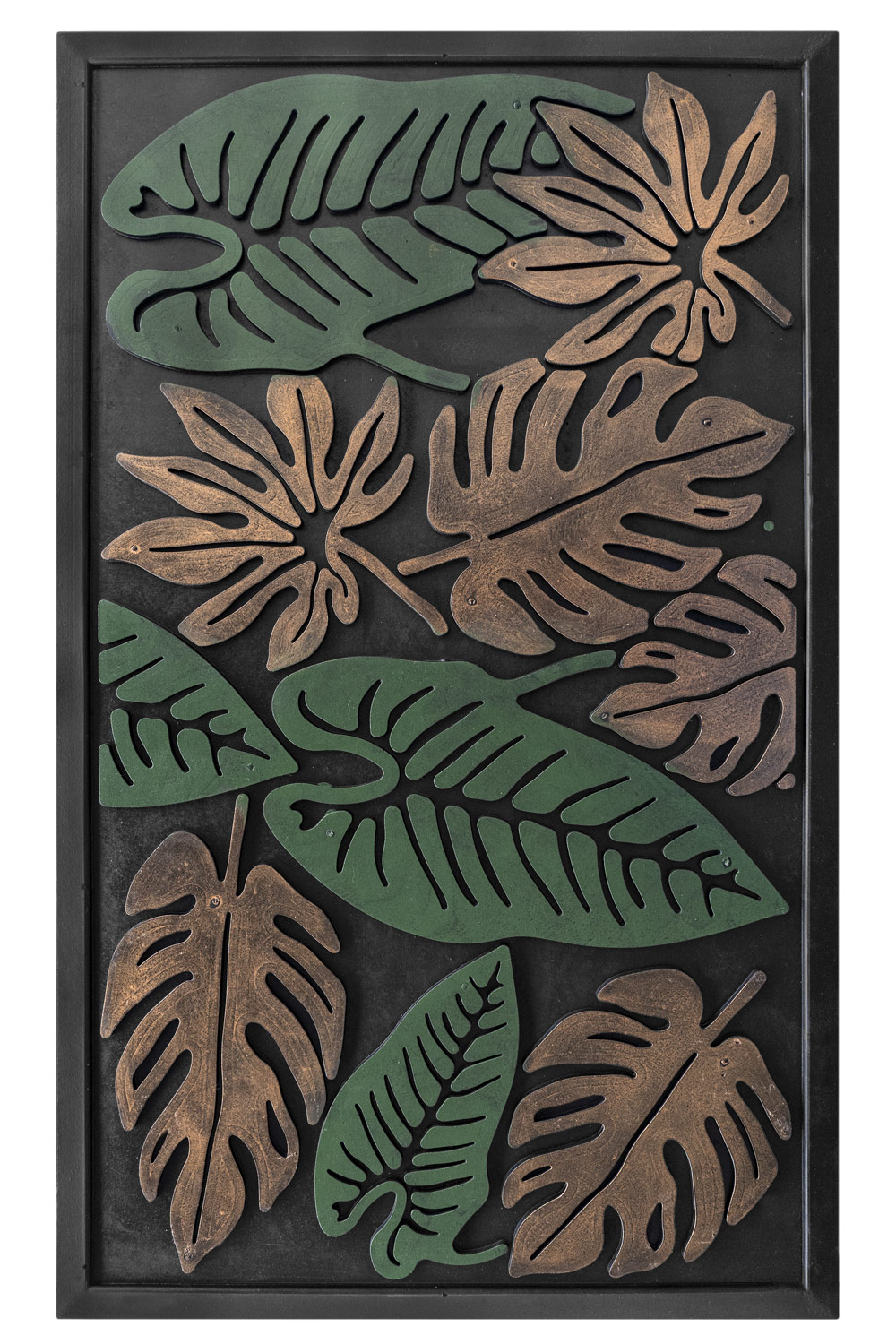 Gumová rohožka - Zelený list 45x75 cm