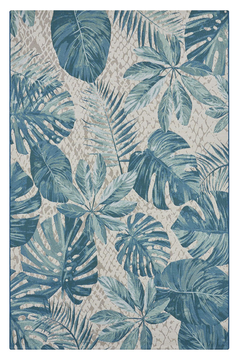 Kusový koberec Hanse Home Flair 105618 Tropical Leaves Turqoise 200x285 cm